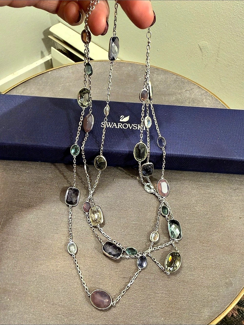 Swarovski Crystal Statement Layered Necklace